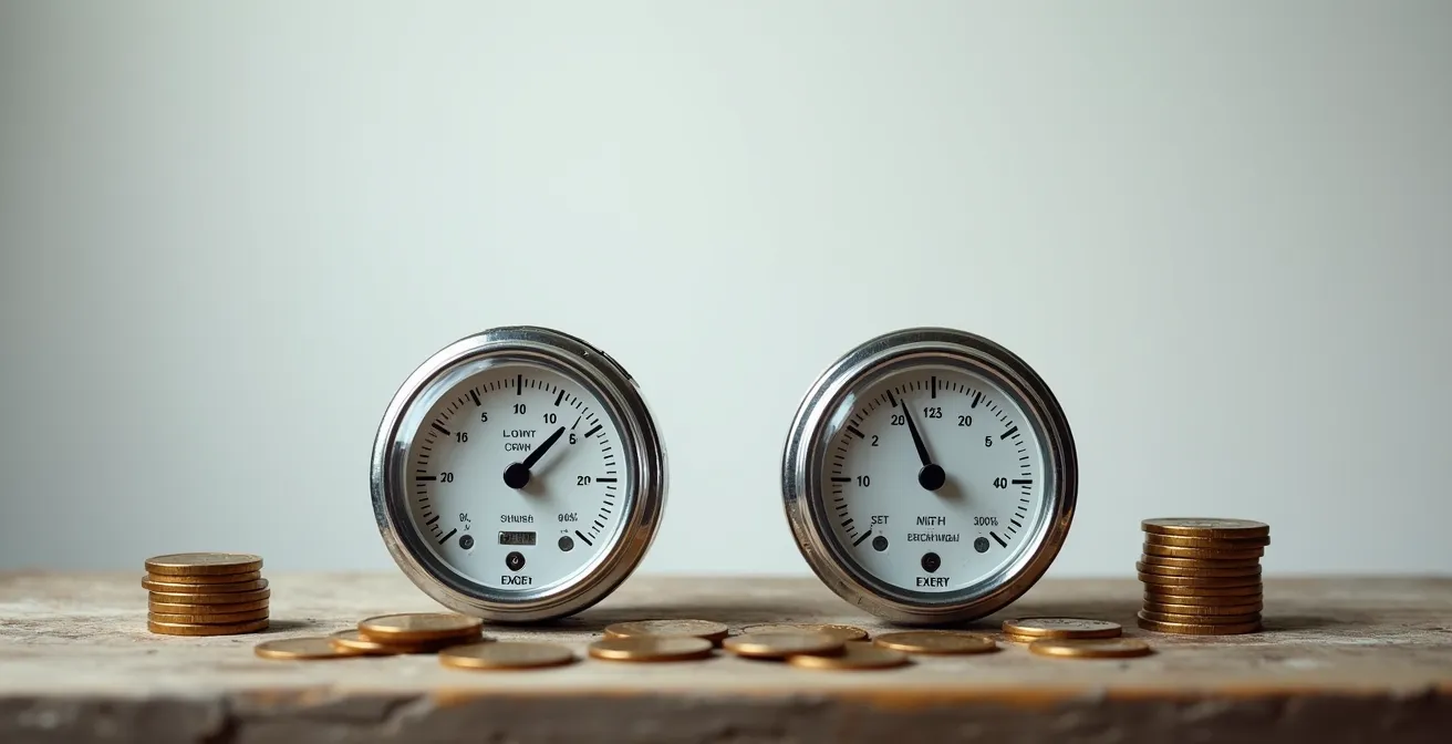 Comparaison visuelle entre deux factures d'énergie montrant l'écart de coût